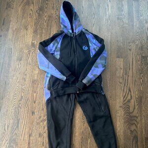 Cookies camo zip-up hoodie and pants set in black and blue